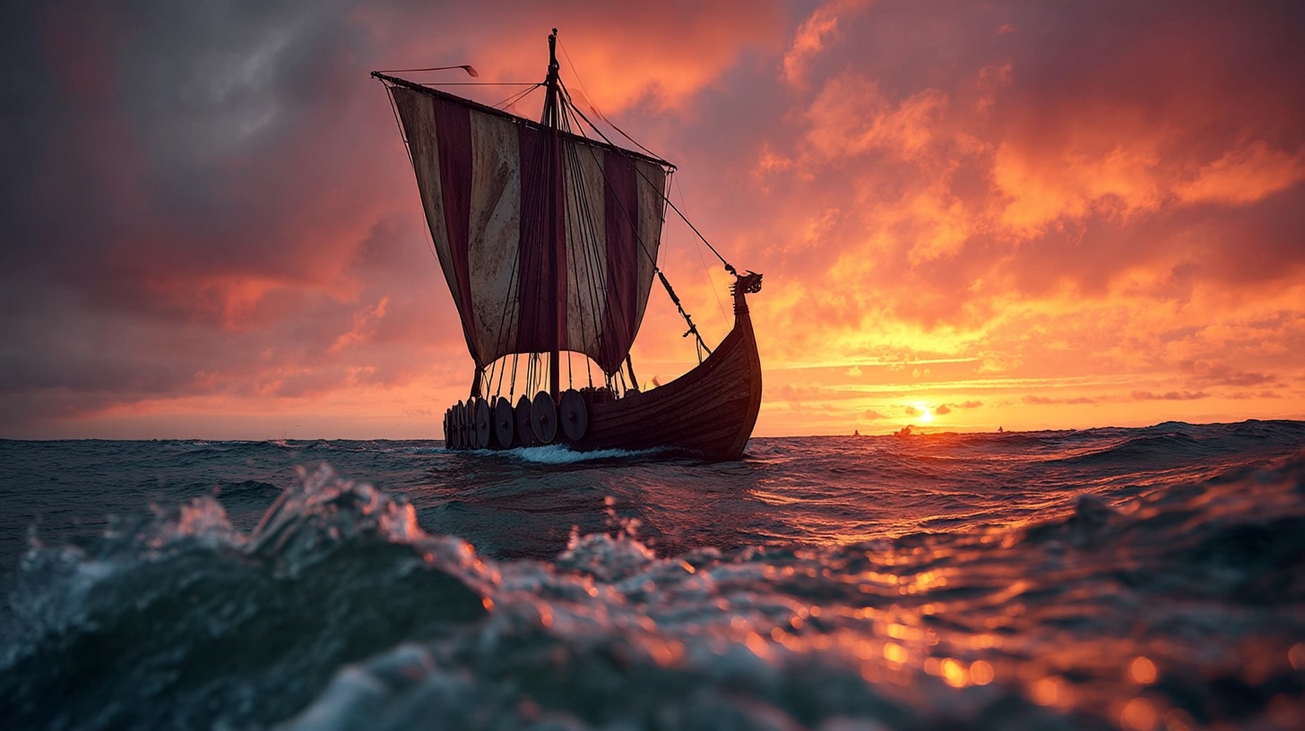 Viking Ship Sunset